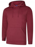 A Uneek UC509 adult unisex deluxe hooded sweatshirt shirt in Maroon