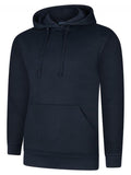 A Uneek UC509 adult unisex deluxe hooded sweatshirt shirt in Navy