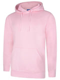 A Uneek UC509 adult unisex deluxe hooded sweatshirt shirt in Pink
