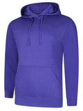 A Uneek UC509 adult unisex deluxe hooded sweatshirt shirt in Purple