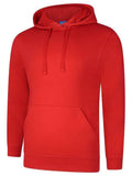 A Uneek UC509 adult unisex deluxe hooded sweatshirt shirt in Red