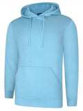 A Uneek UC509 adult unisex deluxe hooded sweatshirt shirt in Sky