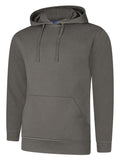 A Uneek UC509 adult unisex deluxe hooded sweatshirt shirt in Steel Grey