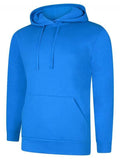 A Uneek UC509 adult unisex deluxe hooded sweatshirt shirt in Tropical Blue