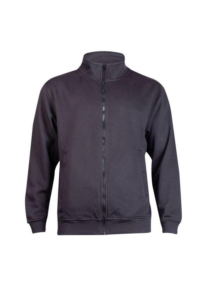 A Uneek UC203 unisex deluxe sweat jacket in Black