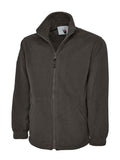 A Uneek UC601 adult unisex heavyweight full-zip fleece jacket in Charcoal