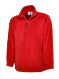 A Uneek UC602 adult unisex classic quarter-zip fleece jacket in Red