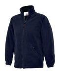 A Uneek UC603 childrens unisex classic full-zip fleece jacket in Navy