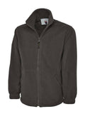 A Uneek UC604 adult unisex classic full-zip fleece jacket in Charcoal