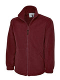A Uneek UC604 adult unisex classic full-zip fleece jacket in Maroon