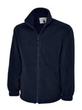 A Uneek UC604 adult unisex classic full-zip fleece jacket in Navy