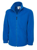 A Uneek UC604 adult unisex classic full-zip fleece jacket in Royal