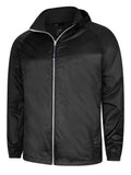 A Uneek Breathable Active Jacket in Black & Grey on a white background