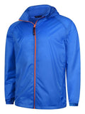 A Uneek Breathable Active Jacket in Oxford Blue & Orange on a white background