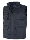 A Uneek Super Pro Bodywarmer in Navy on a white background