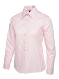 A pink UC711 button-down dress shirt displayed on a white background, featuring a pointed collar and long sleeves.