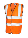 A Uneek UC801 adult unisex hi-vis safety waistcoat in Orange