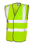 A Uneek UC801 adult unisex hi-vis safety waistcoat in Yellow