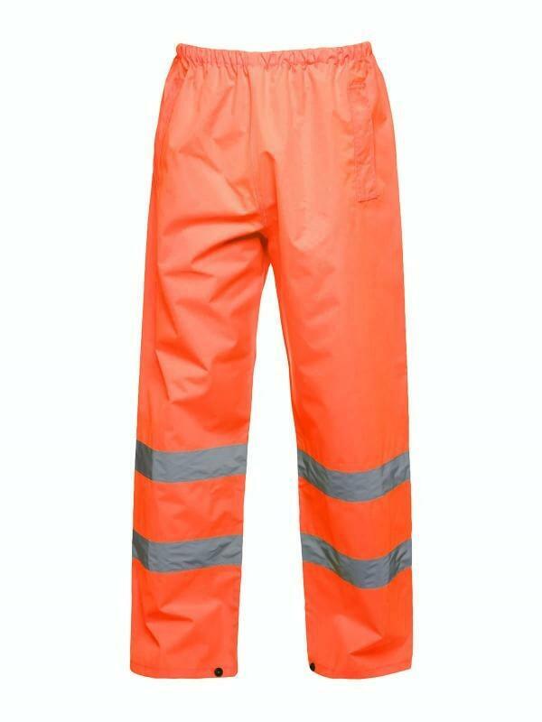 A Uneek UC807 adult unisex hi-vis safety trouser in Orange