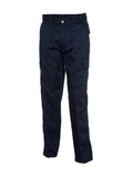 Uneek UC902 navy cargo pants with side pockets, displayed against a white background.