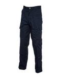 UC904 Navy tactical pants with multiple pockets, displayed against a white background by Uneek.