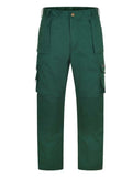 Bottle Green cargo pants with multiple pockets (UC906) and a button closure, displayed on a plain background by Uneek.