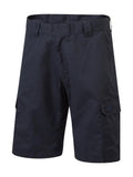 Uneek Mens Cargo Shorts in navy on a white background