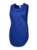 Royal sleeveless tabard from Uneek Workwear with a front pocket and side button fastenings, offering a durable and stylish option.