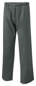 A pair of uc922 convoy greyunisex scrub pants from Uneek Scrub Trouser with an elastic waistband, displayed against a plain white background. These straight-legged pants are crafted from lightweight fabric, offering comfort and durability for everyday wear.
