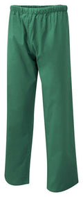 A pair of uc922 emerald unisex scrub pants from Uneek Scrub Trouser with an elastic waistband, displayed against a plain white background. These straight-legged pants are crafted from lightweight fabric, offering comfort and durability for everyday wear.