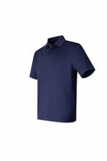 A plain navy blue Under Armour Golf polo shirt (UG001) with short sleeves is displayed against a white background. The shirt features a collar and a three-button placket.