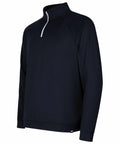 A black long-sleeve, half-zip pullover with a stand-up collar and small Under Armour Golf UG030 logo at the bottom.