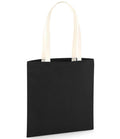 A Westford Mill W801C tote bag in black with white handles set against a plain white background.