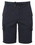 A pair of black WB903 cargo shorts by Wombat, featuring a drawstring waistband and front pockets.