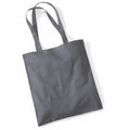 The WM101 tote by Westford Mill features a straightforward and practical design, showcasing an unadorned gray fabric with two long handles against a white background.