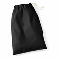 Introducing the WM115 by Westford Mill—a black drawstring bag featuring a contrasting white cord, showcased against a crisp white background.