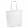 A plain WM225 tote bag from Westford Mill, featuring two handles and made from a cloth-like material. The empty bag is standing upright against a white background.