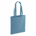 A plain light blue tote bag with two long handles, displayed upright, from Westford Mill's WM281 collection.