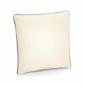 Product Description: The WM355 by Westford Mill is a square cream-colored pillow featuring dark piping along the edges, set against a white background.