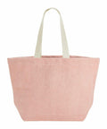 Westford Mill's WM466 is a spacious pink canvas tote bag featuring cream-colored handles.