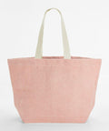 A light pink Westford Mill WM466 canvas tote bag with two white straps on a plain white background.