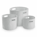 The Westford Mill WM574 set features three light gray fabric storage baskets of varying sizes with handle openings, displayed against a white background.