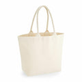 A plain, off-white canvas tote bag with two handles from Westford Mill, model WM626, is pictured.