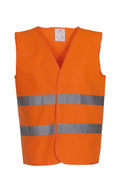 A Yoko safety vest, model YK003, featuring two reflective horizontal stripes across the torso.