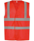 The Yoko YK006 is a bright orange safety vest featuring reflective silver stripes across the front and over the shoulders, specifically designed to enhance visibility in various work environments.