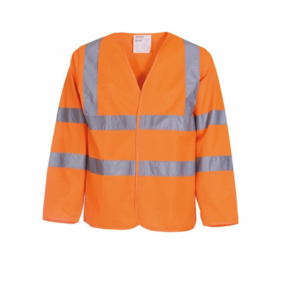 YK007 safety vest by Yoko with reflective silver stripes displayed.
