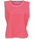 A plain pink reflective safety vest with gray trim, from the brand Yoko's YK009 collection, displayed against a white background.