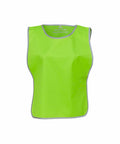 Introducing the Yoko YK009, a bright green sleeveless safety vest featuring reflective edges for enhanced visibility. Its simple and lightweight design makes it ideal for a range of safety or work environments.
