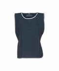 A Yoko YK009, dark blue tabard-style reflective safety vest with white trim, displayed against a plain white background.
