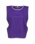 A Yoko brand tabard, model YK009, featuring a purple color with gray edges and an opening at the neck and sides.
